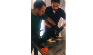 Kartepe’de kedi pimaş parçasından kurtuldu