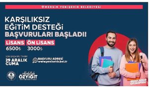 Yenişehir Belediyesinin karşılıksız eğitim desteği başvuruları başladı
