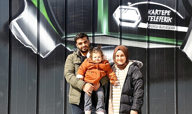 Teleferiğin ilk yolcusu 1 yaşındaki Mila bebek