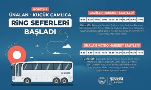 Üsküdar Belediyesi, Ünalan ve Küçük Çamlıca mahalleleri arasında ulaşım kolaylığı sağlamak amacıyla yeni bir ring hattında seferleri başlattı