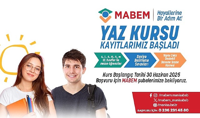 MABEM ve Online Dershane Yaz Kurslarına Başvurular Devam Ediyor