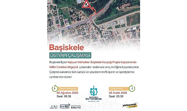 Başiskele Kasap Durağı Altgeçidi geçici olarak trafiğe kapatıldı